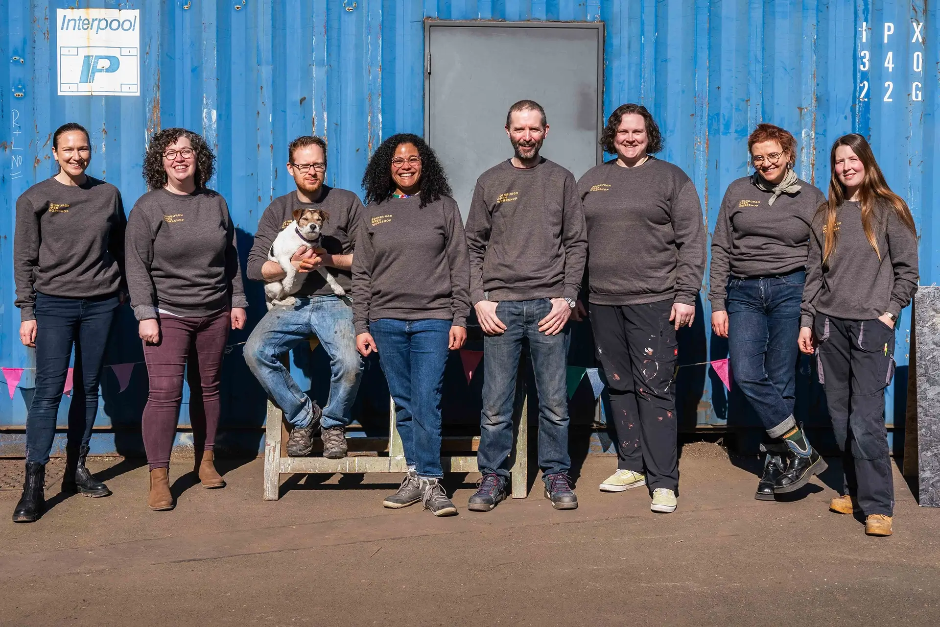 Group of Edinburgh Open Workshop staff smiling