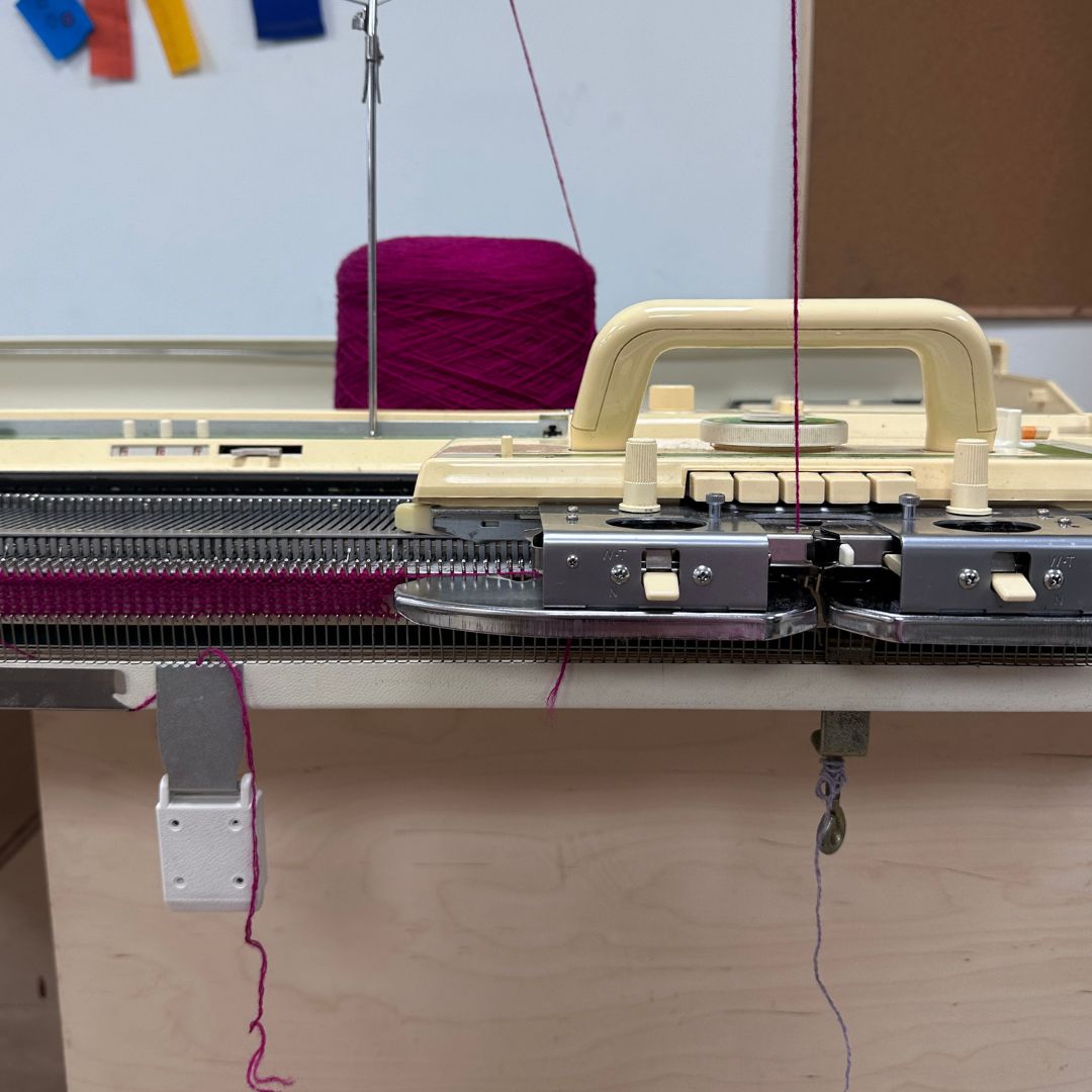 Machine knitting introduction at Edinburgh Open Workshop