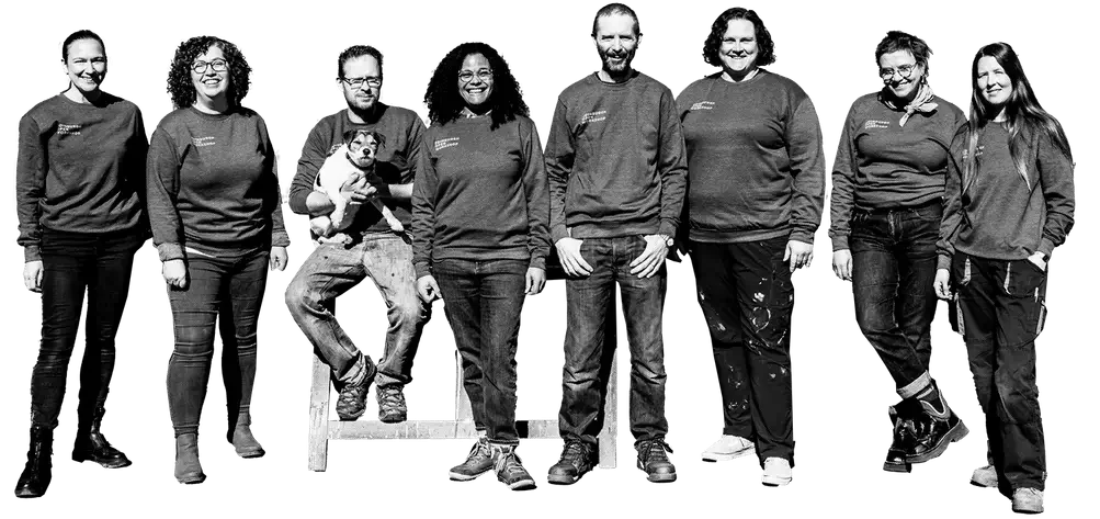 Group of smiling Edinburgh Open Workshop members